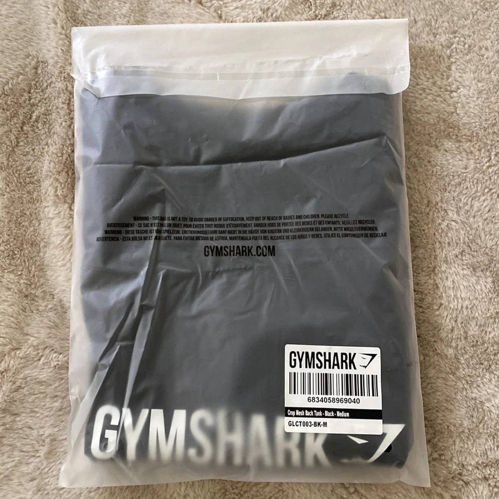 Gymshark Crop Mesh Back Tank - Black - Medium - Picture 8 of 9